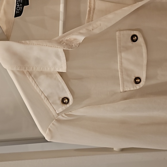 Cream chiffon shirt S - Picture 2 of 3